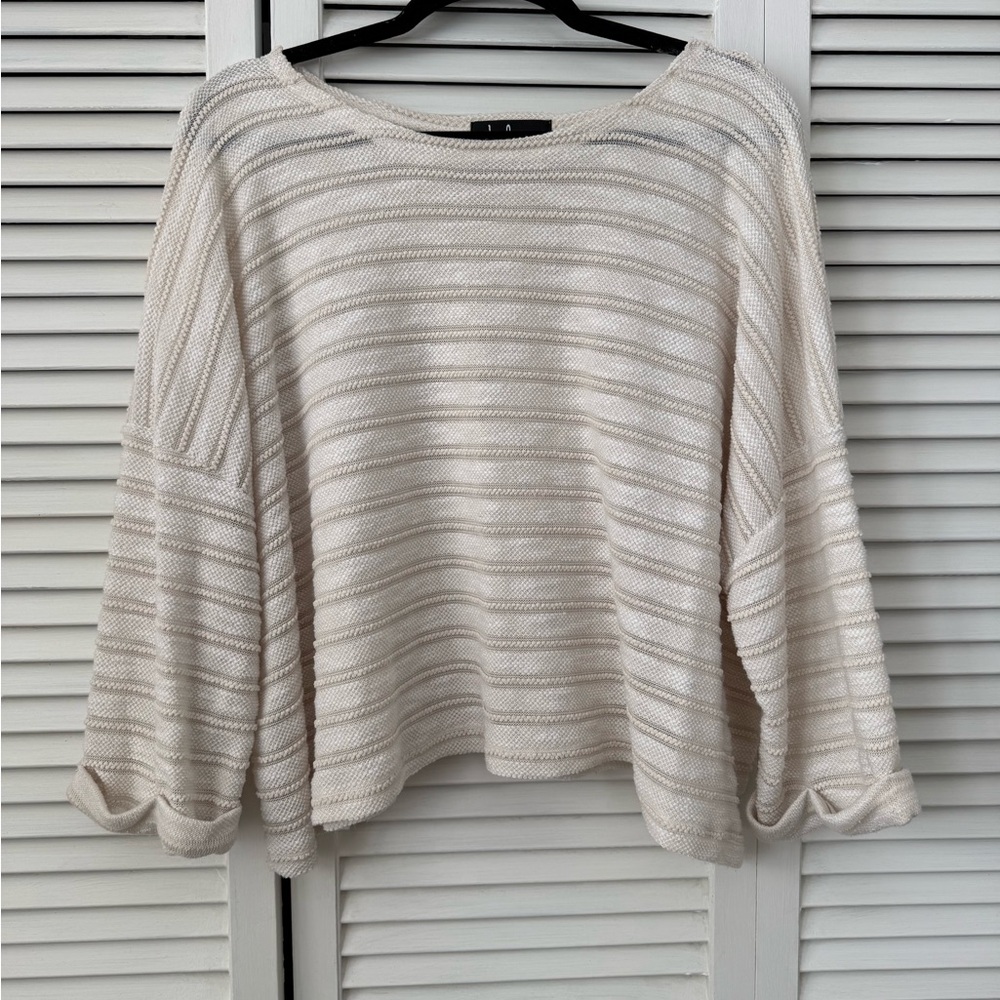 Lulu's Cream Textured Knit Sweater